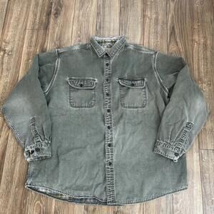 Vintage Distressed/Thrashed LL Bean Flannel Lined Canvas Workshirt  Mens 2X Reg